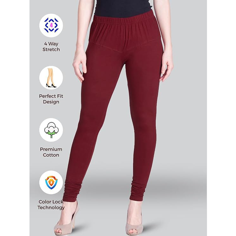 Soft Cotton Stretch Churidar Leggings for Women | Breathable, Mid Rise, Full Length