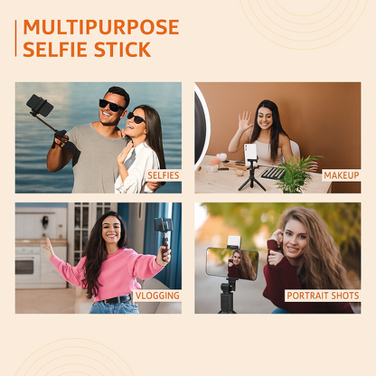 3-in-1 Selfie Stick Tripod – Extendable Aluminium Stand with Bluetooth Remote (Black)