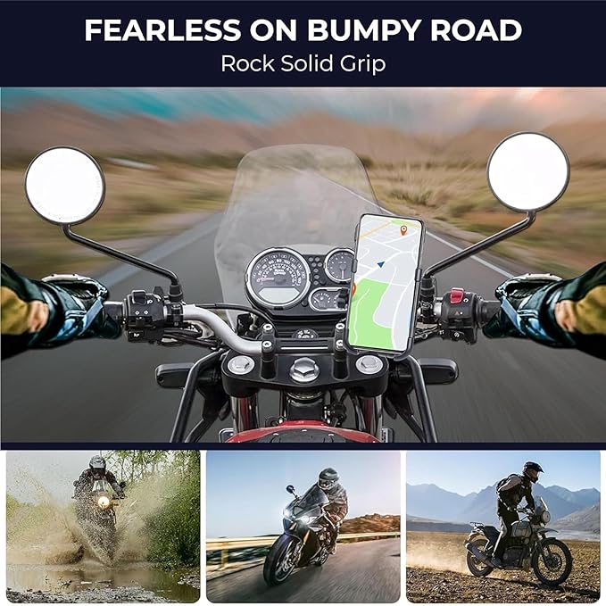 C1 360° Rotating Bike Mobile Holder – Universal Phone Mount Stand for Bicycle & Motorbike (Black)