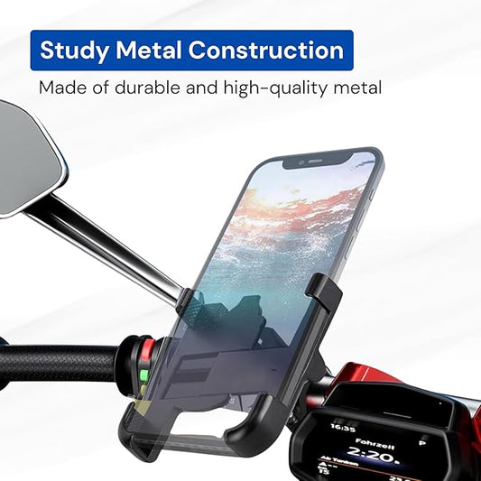 C1 360° Rotating Bike Mobile Holder – Universal Phone Mount Stand for Bicycle & Motorbike (Black)