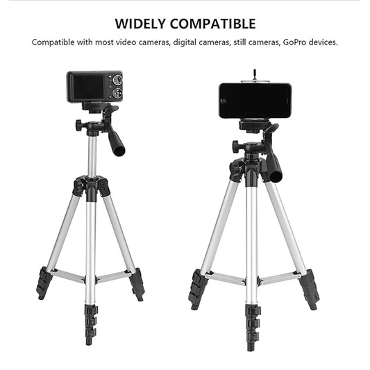 Professional Mobile Tripod Stand – Lightweight Aluminium with Phone Mount & Carry Bag