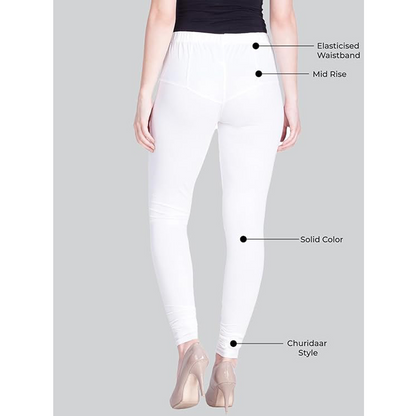 Women’s Churidar Ethnic Legging – White, Solid, Cotton Fit